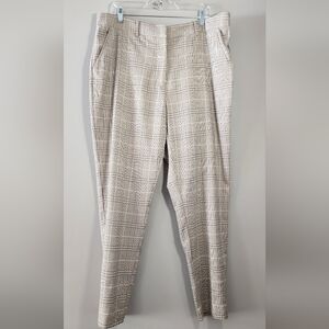 Size 14 Ever New Curve Cream Plaid Trousers NWT